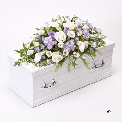 Childrens Casket Spray   Blue and Lilac *