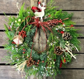 RUSTIC Christmas Door Wreath