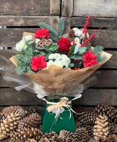 RUSTIC Christmas Hand tied Bouquet